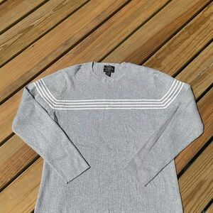 Grey Polo Ralph Lauren sweater with white stripes polo size XXL